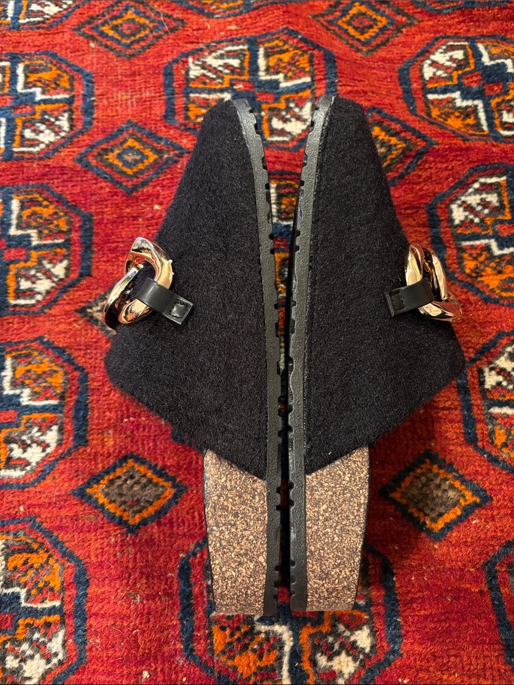 Chain Link Felt Clogs - Picture 3 of 5